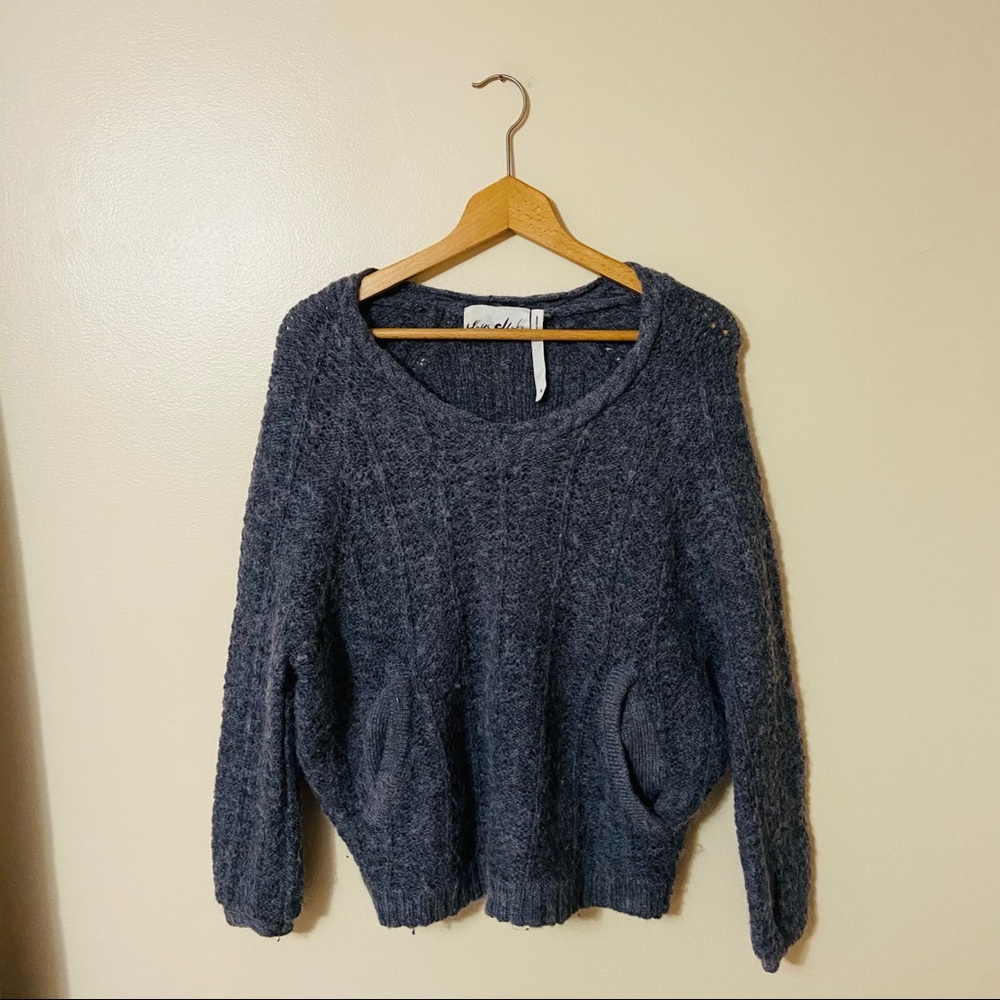 YaYa Aflalo Alpaca Wool Blend Sweater Gray Small
